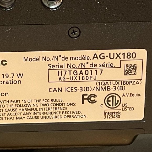 Panasonic AG-UX180 4K Premium Professional Camcorder  Panasonic 4k Camcorder AG-UX180